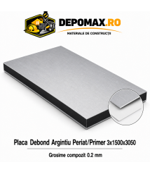 Placa BOND argintiu periat/primer 3mm, 1500x3050mm, aluminiu 0.2mm